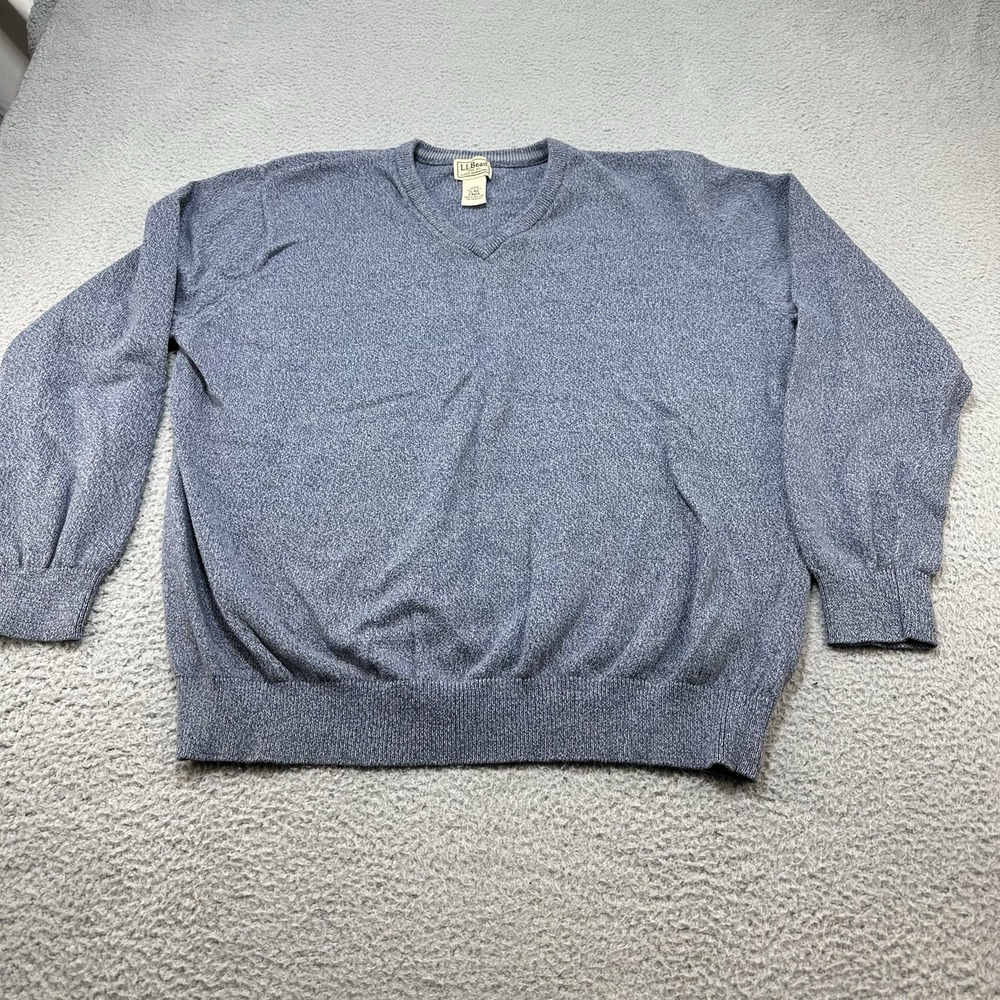 Vintage LL Bean Sweater Mens Extra Large Blue V Neck Grandpa Academia‎ Hong Kong